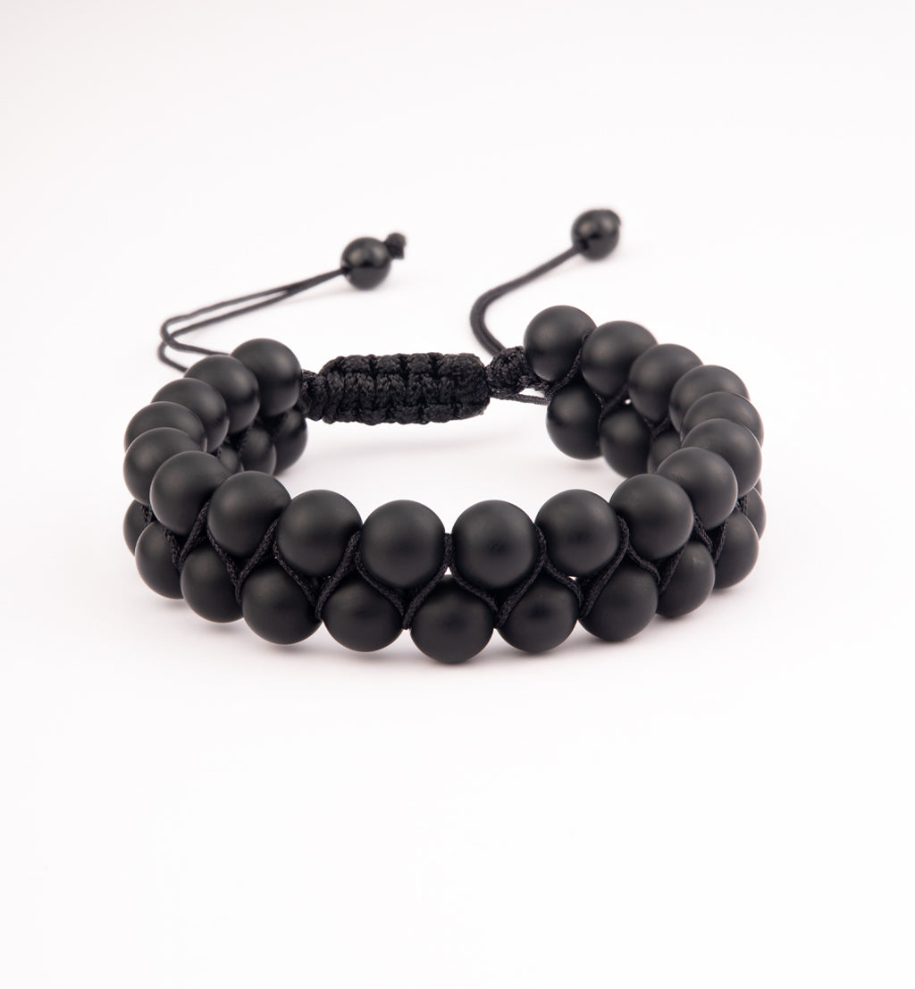 Black Onyx - Bracelet de perles (finition mate)