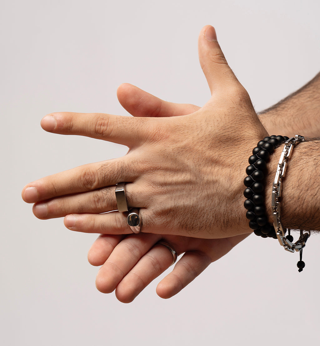 Black Onyx - Bracelet de perles (finition mate)